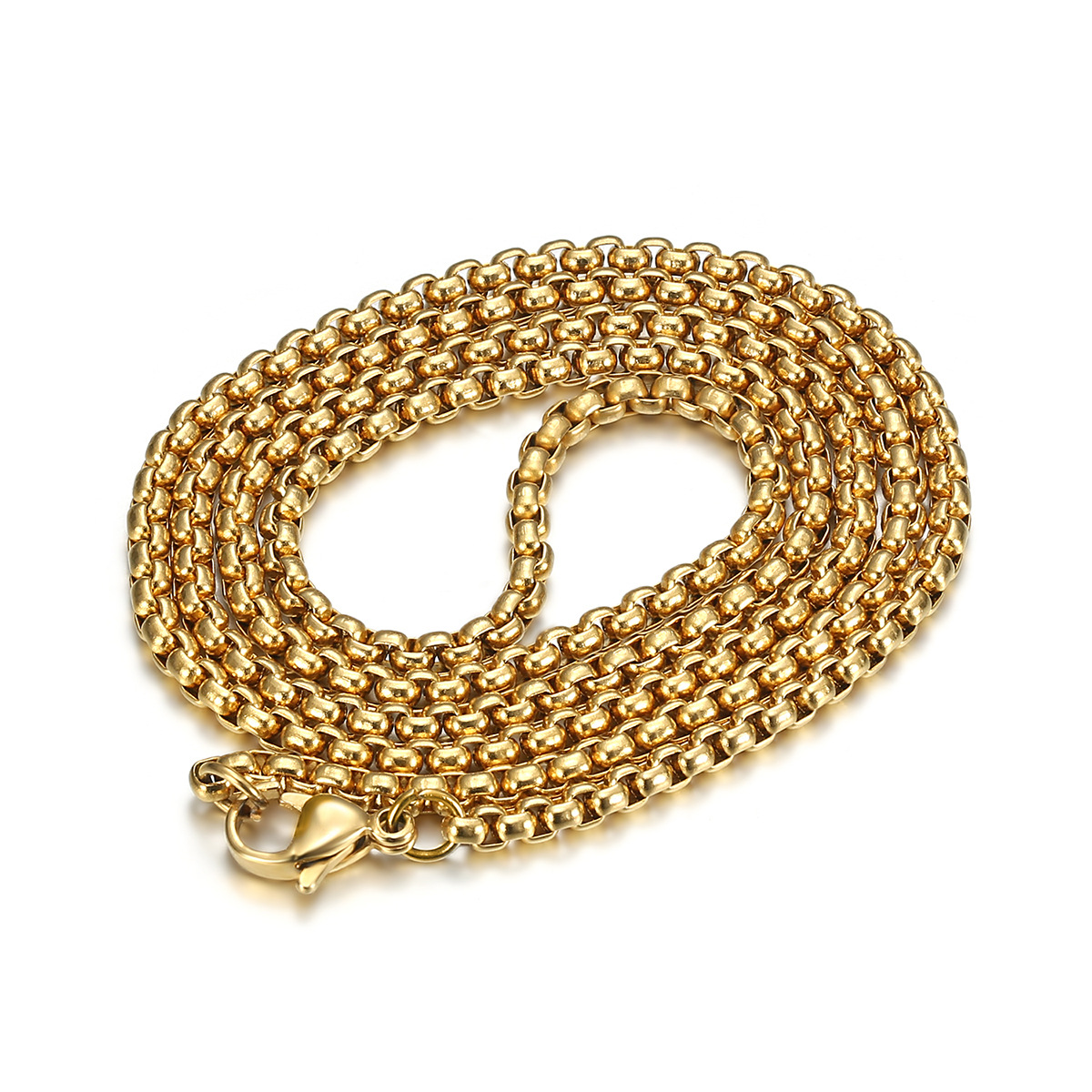 3.0*60cm gold square pearl chain