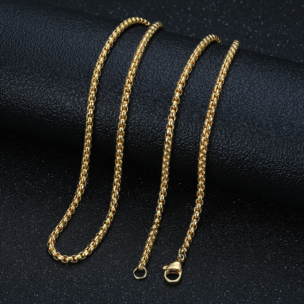 3.0*60cm gold square Pearl Chain