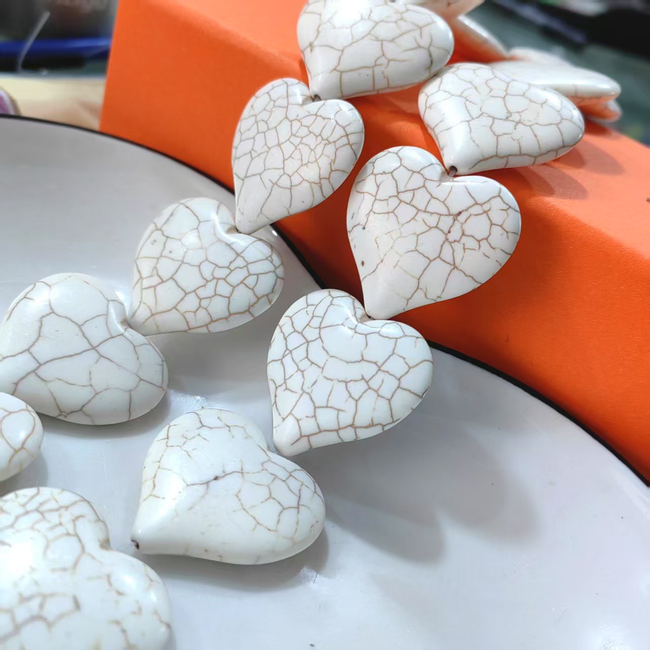 35mm peach hearts/12 pieces per piece