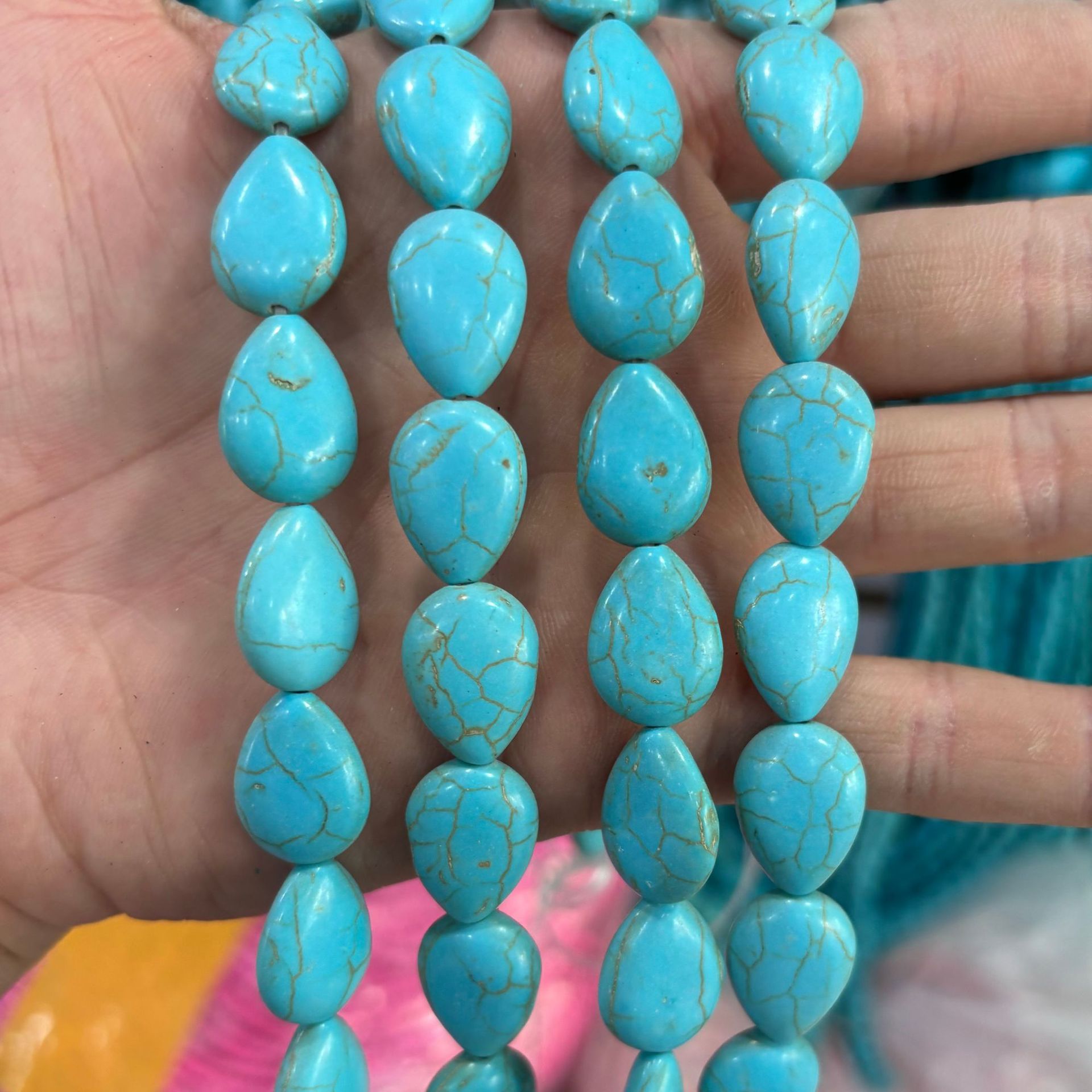 13x18mm blue pine flat water droplets (about 22 pieces)