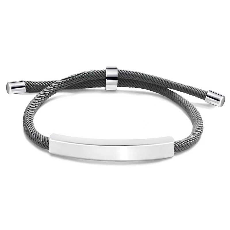 Gray rope bracelet silver