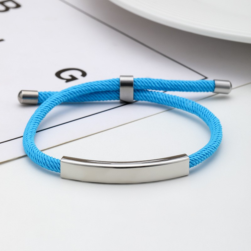 Light blue rope bracelet silver