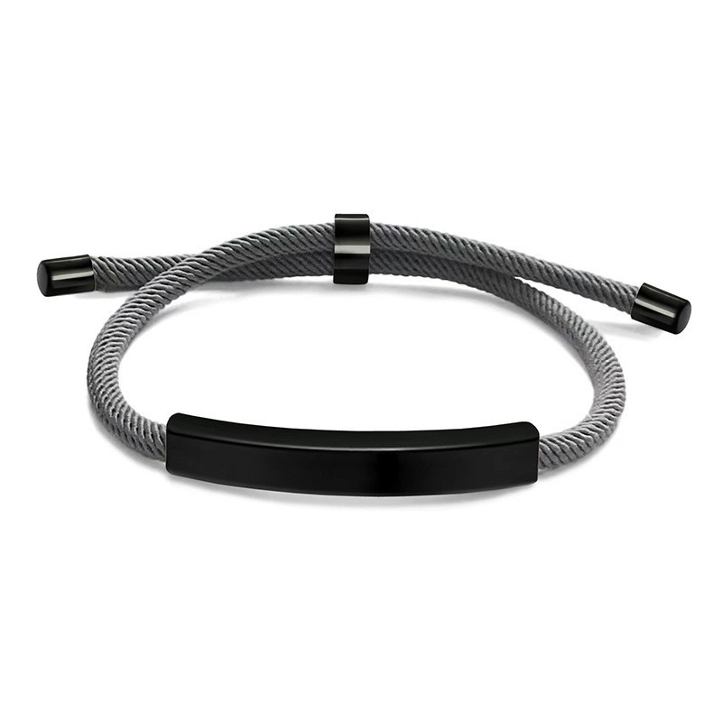 Gray rope bracelet black