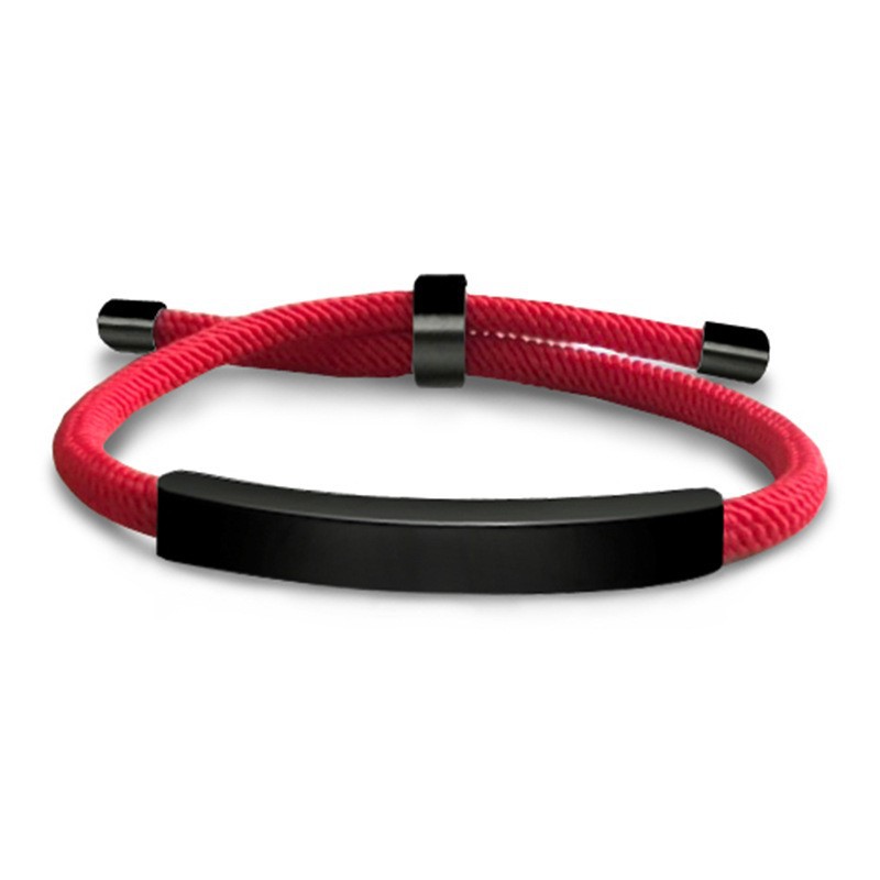 Big red rope bracelet black