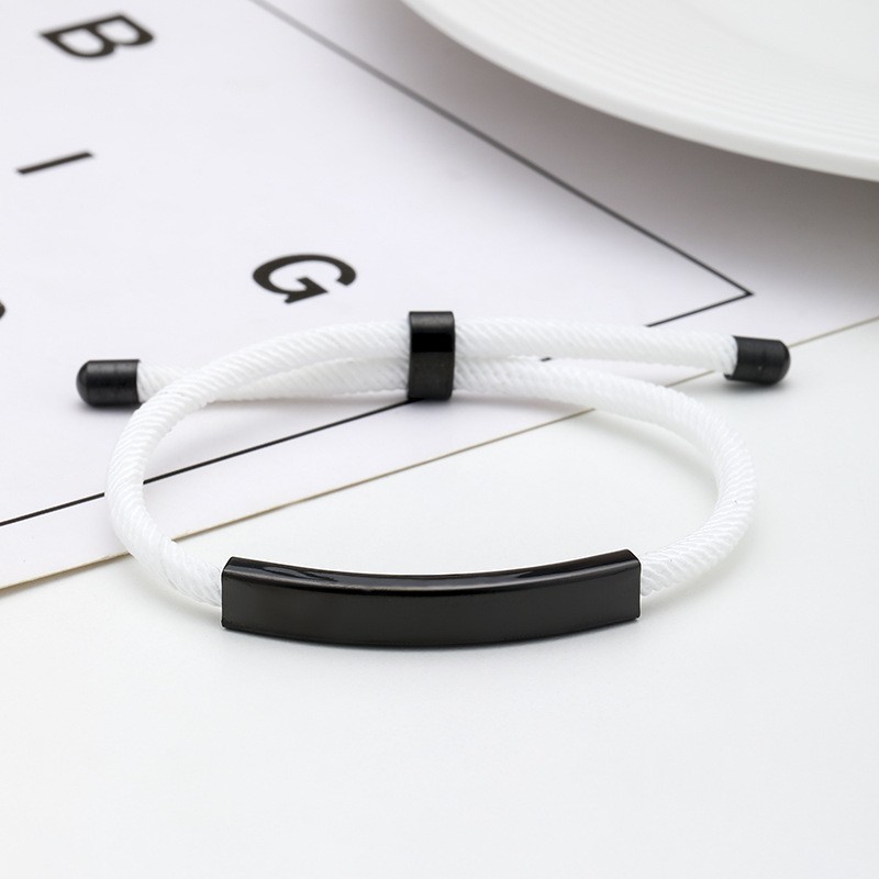 White rope bracelet black