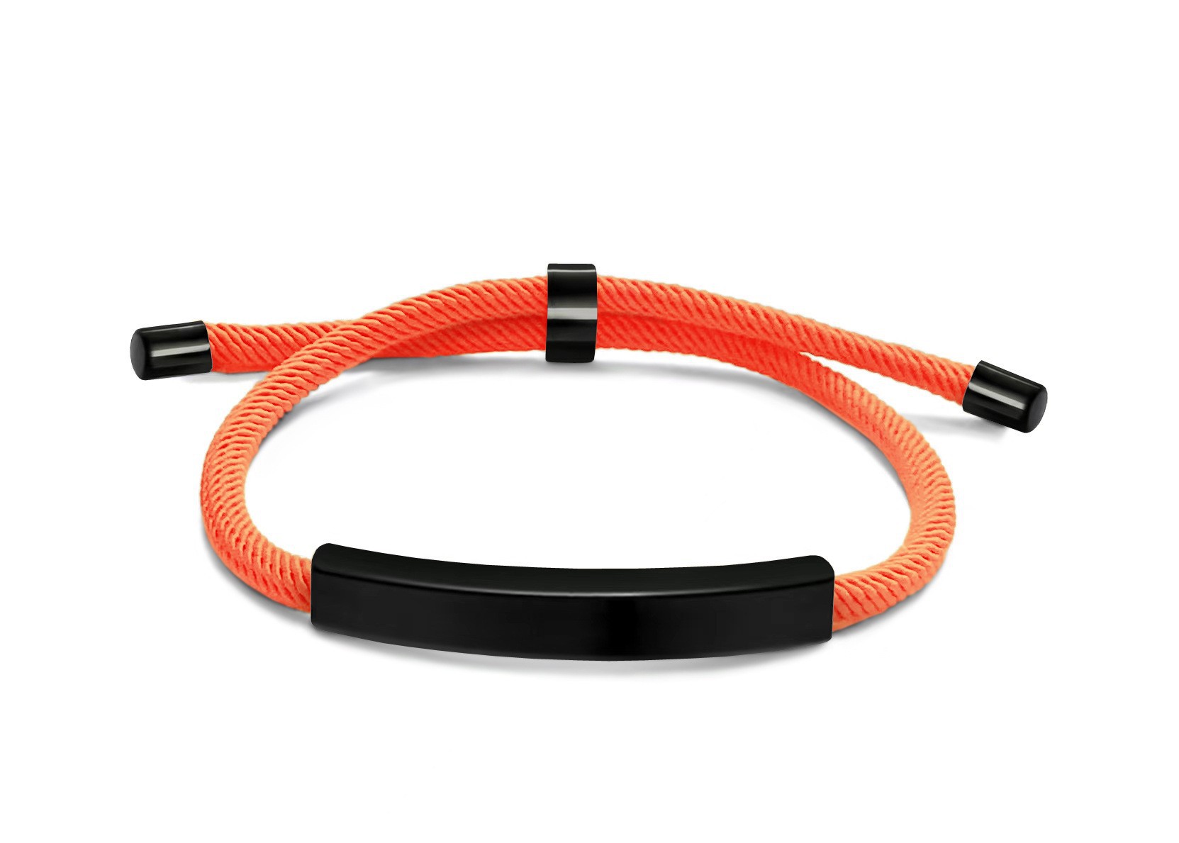 Orange rope bracelet black