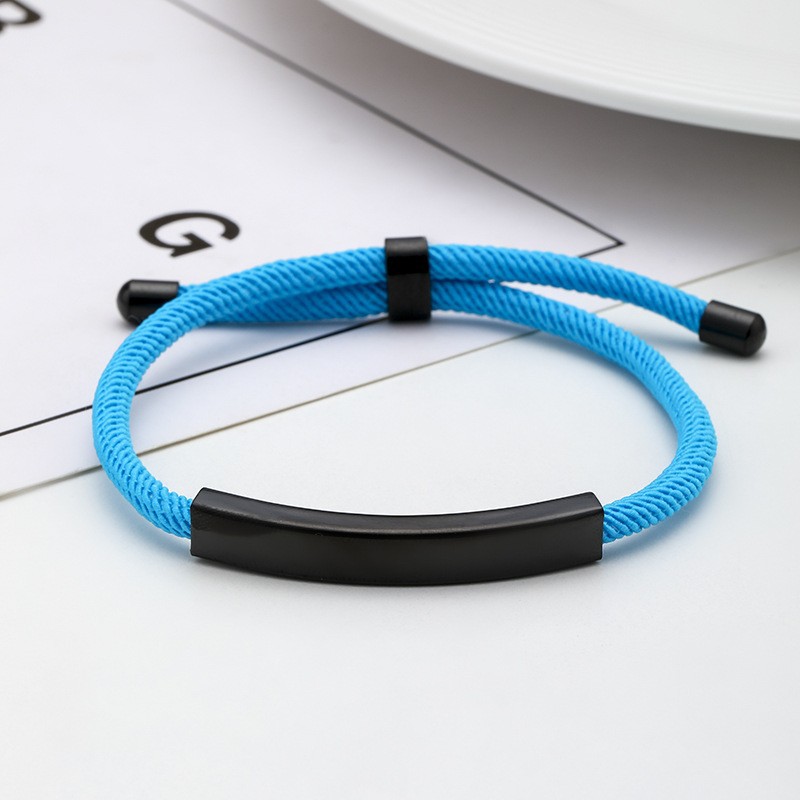 Light blue rope bracelet black
