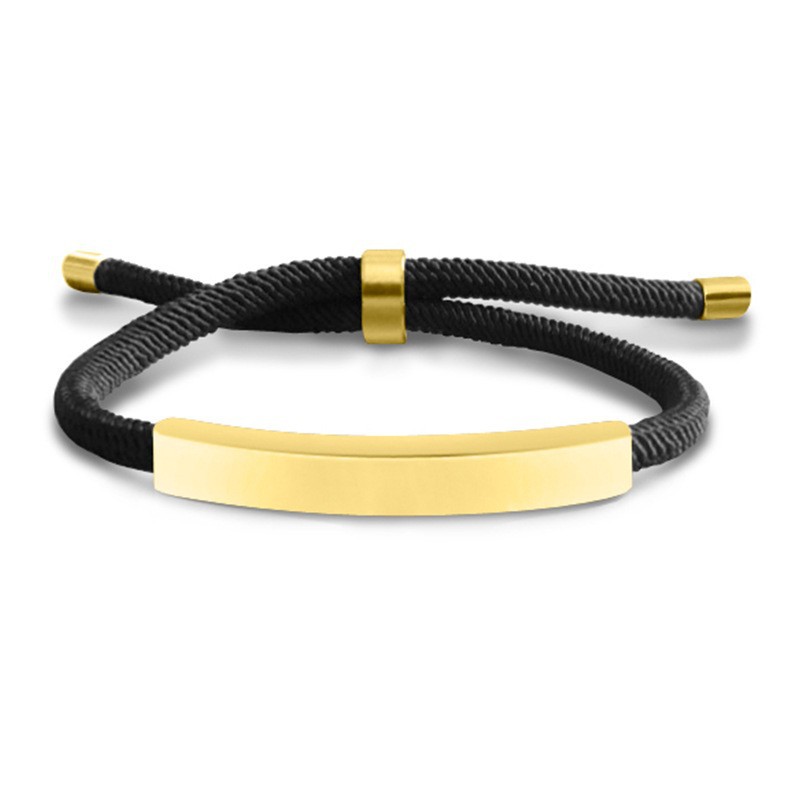 Black rope bracelet gold
