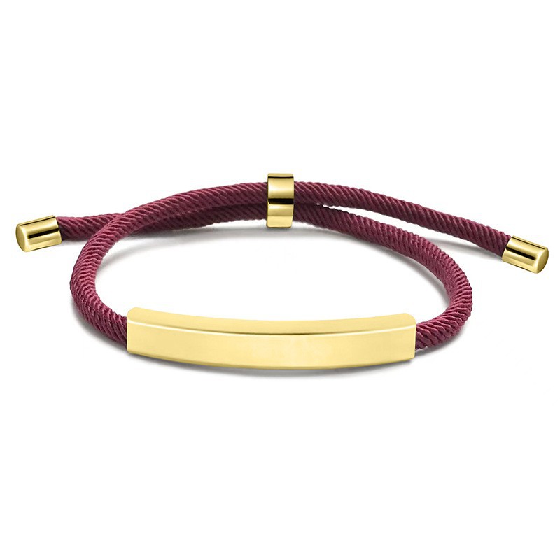 Burgundy rope bracelet gold