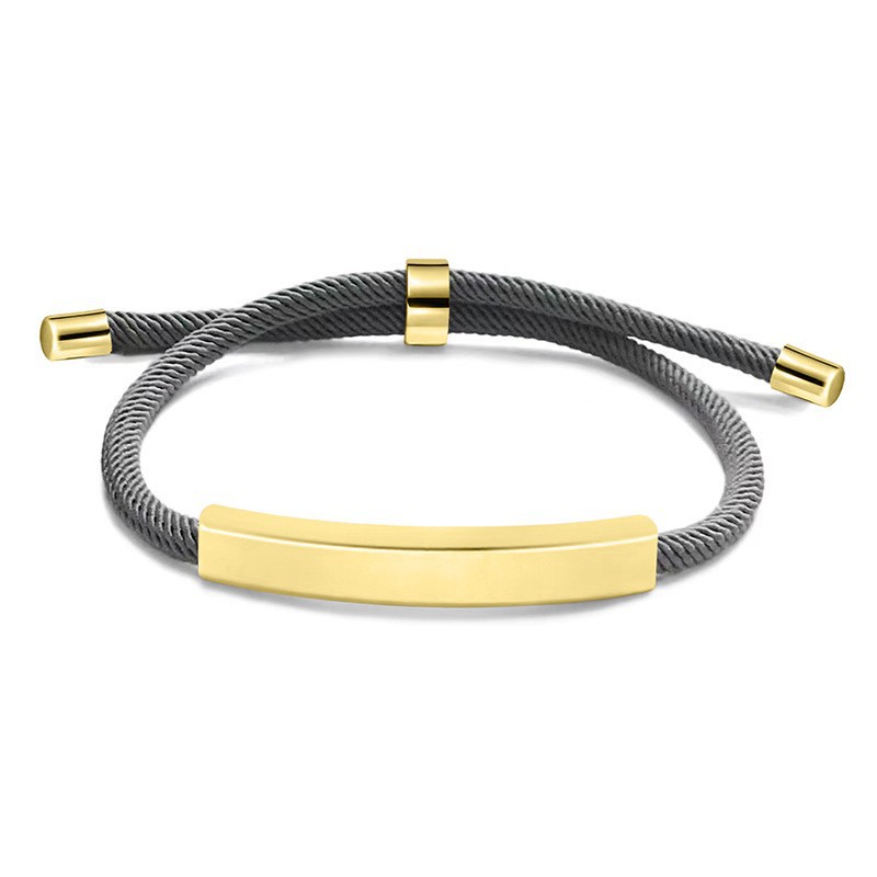 Gray rope bracelet gold