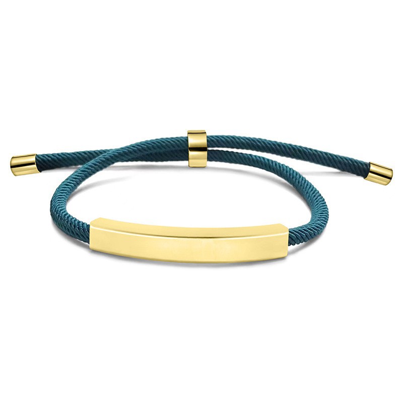 Blue rope bracelet gold