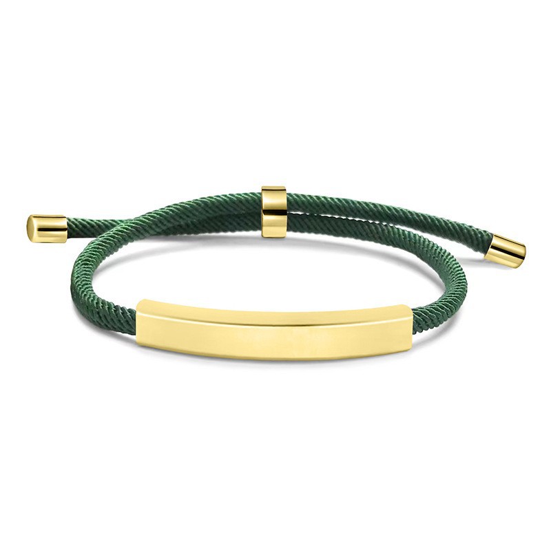 Green rope bracelet gold