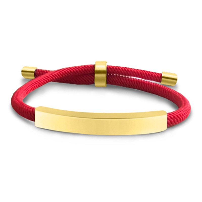 Big red rope bracelet gold