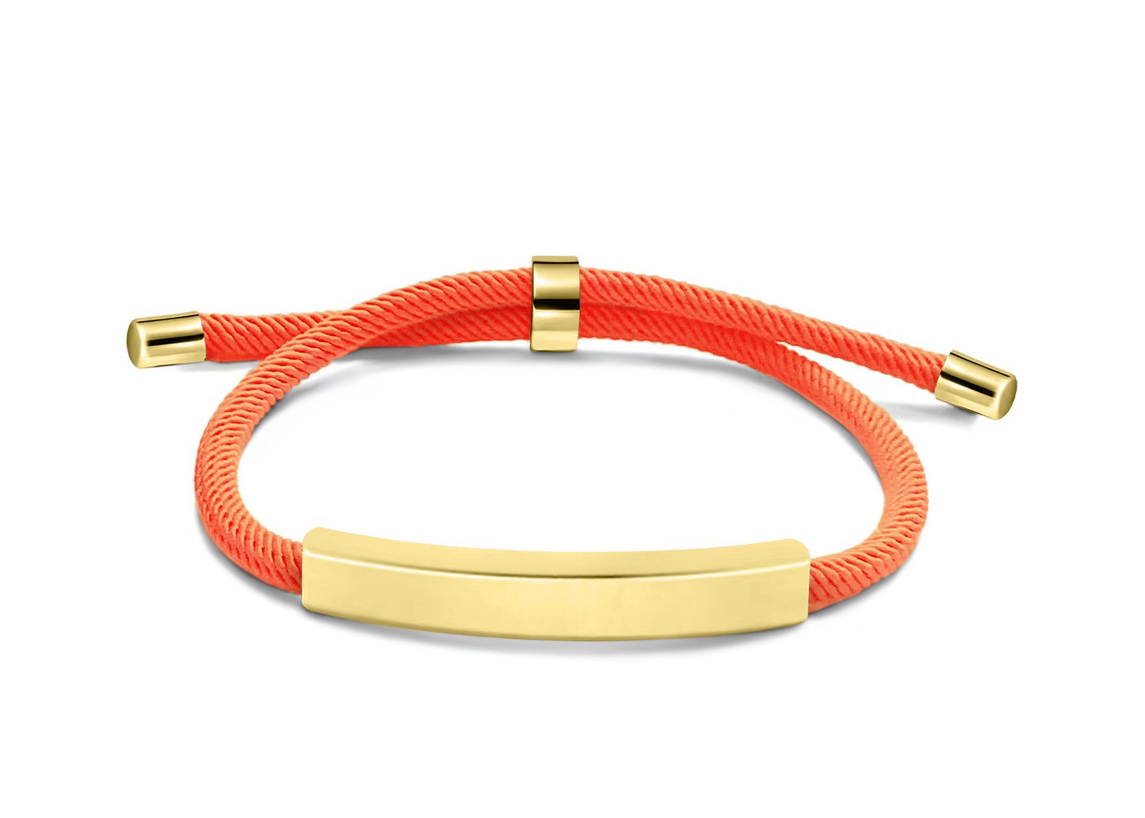 Orange rope bracelet gold