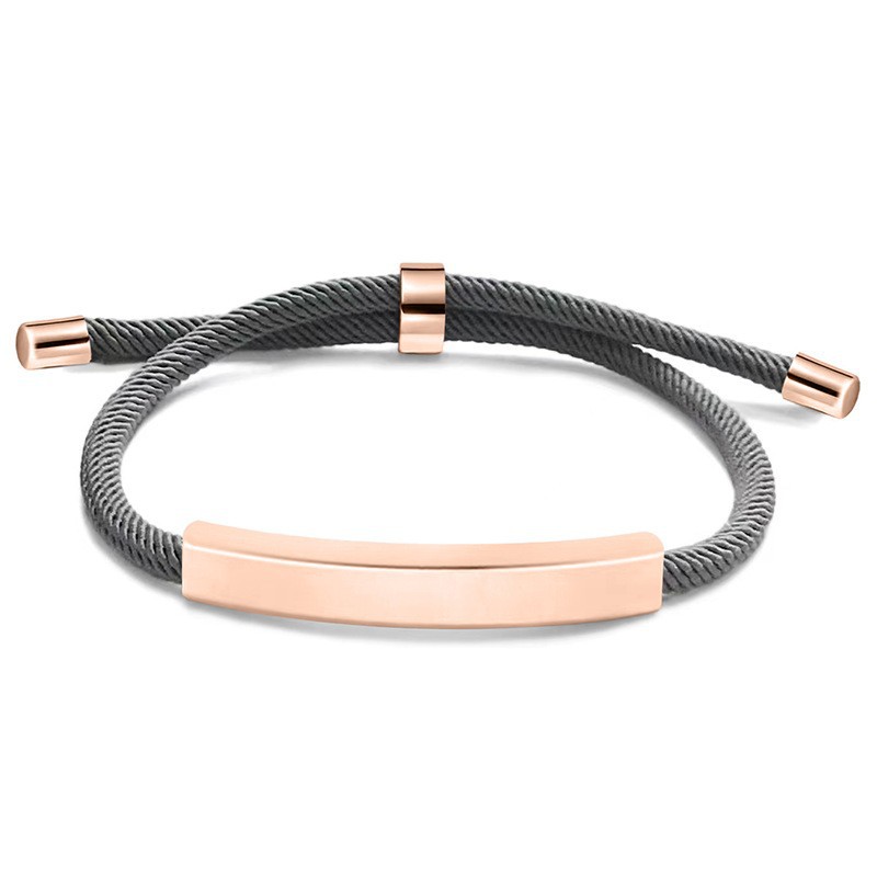 Gray rope bracelet rose gold