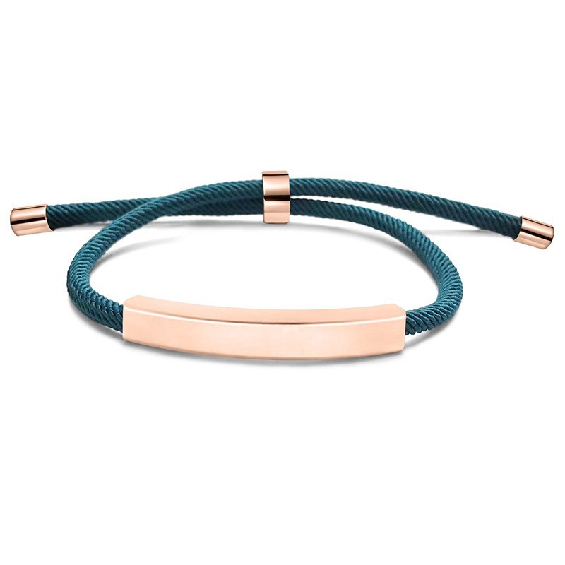 Blue rope bracelet rose gold