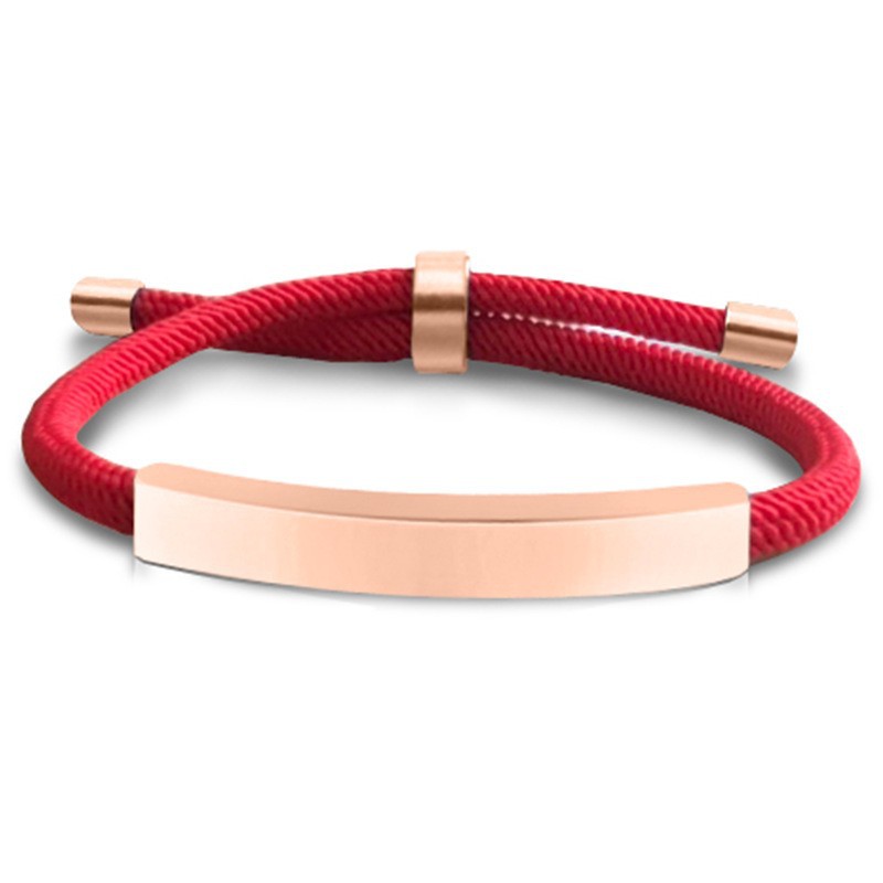 Big red rope bracelet rose gold