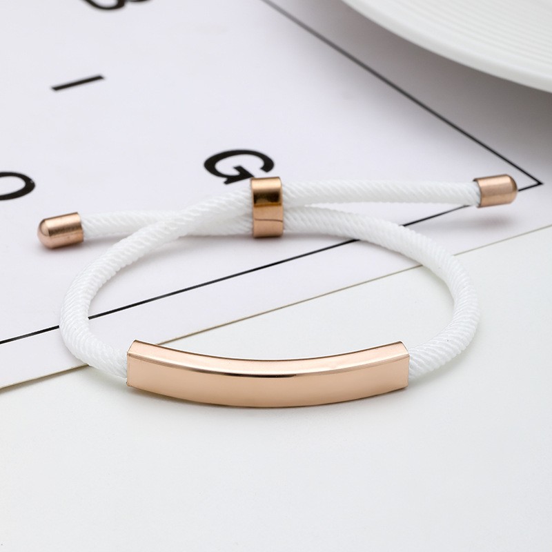 White rope bracelet rose gold