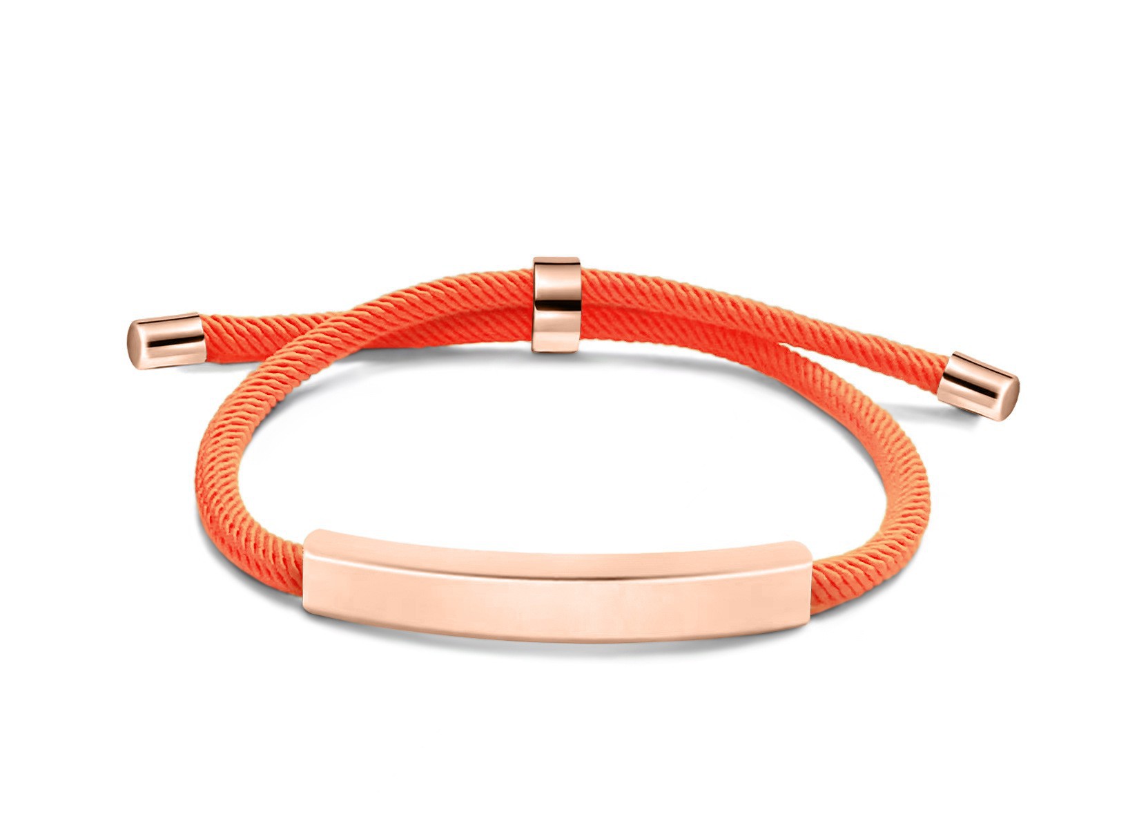 Orange rope bracelet rose gold