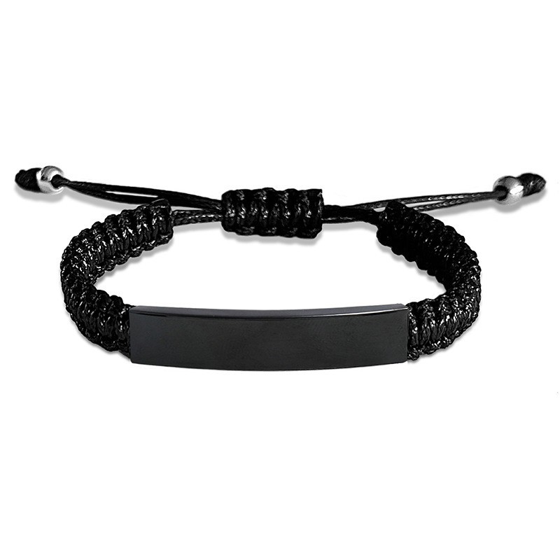 New black rope braided bracelet black