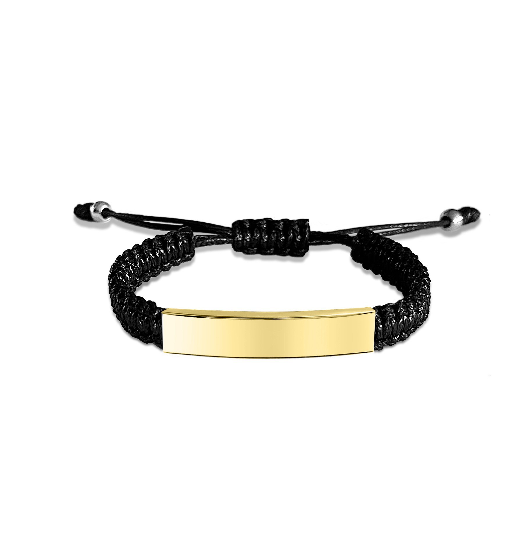 New black rope braided bracelet gold