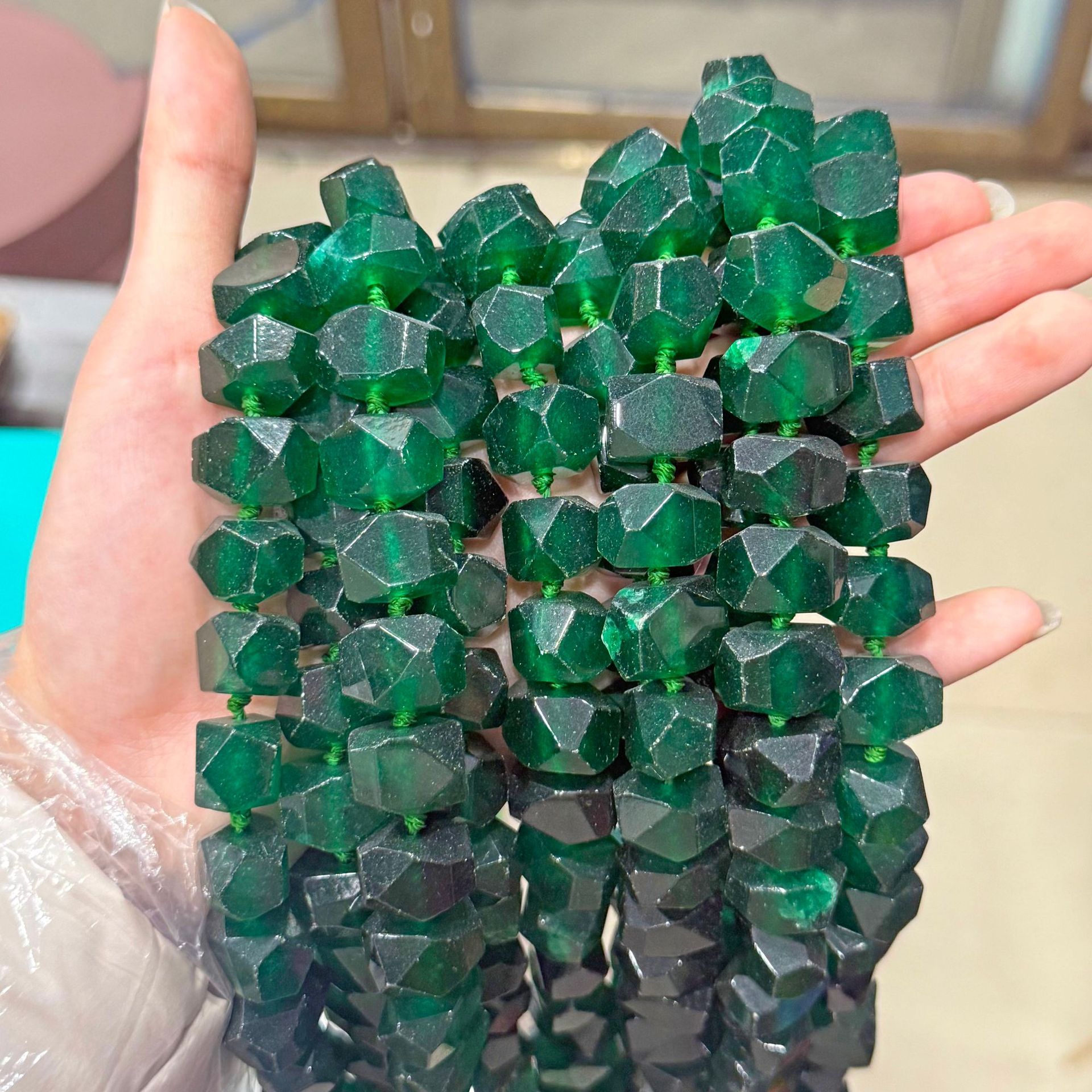 Synthetic dark Green Calcedony