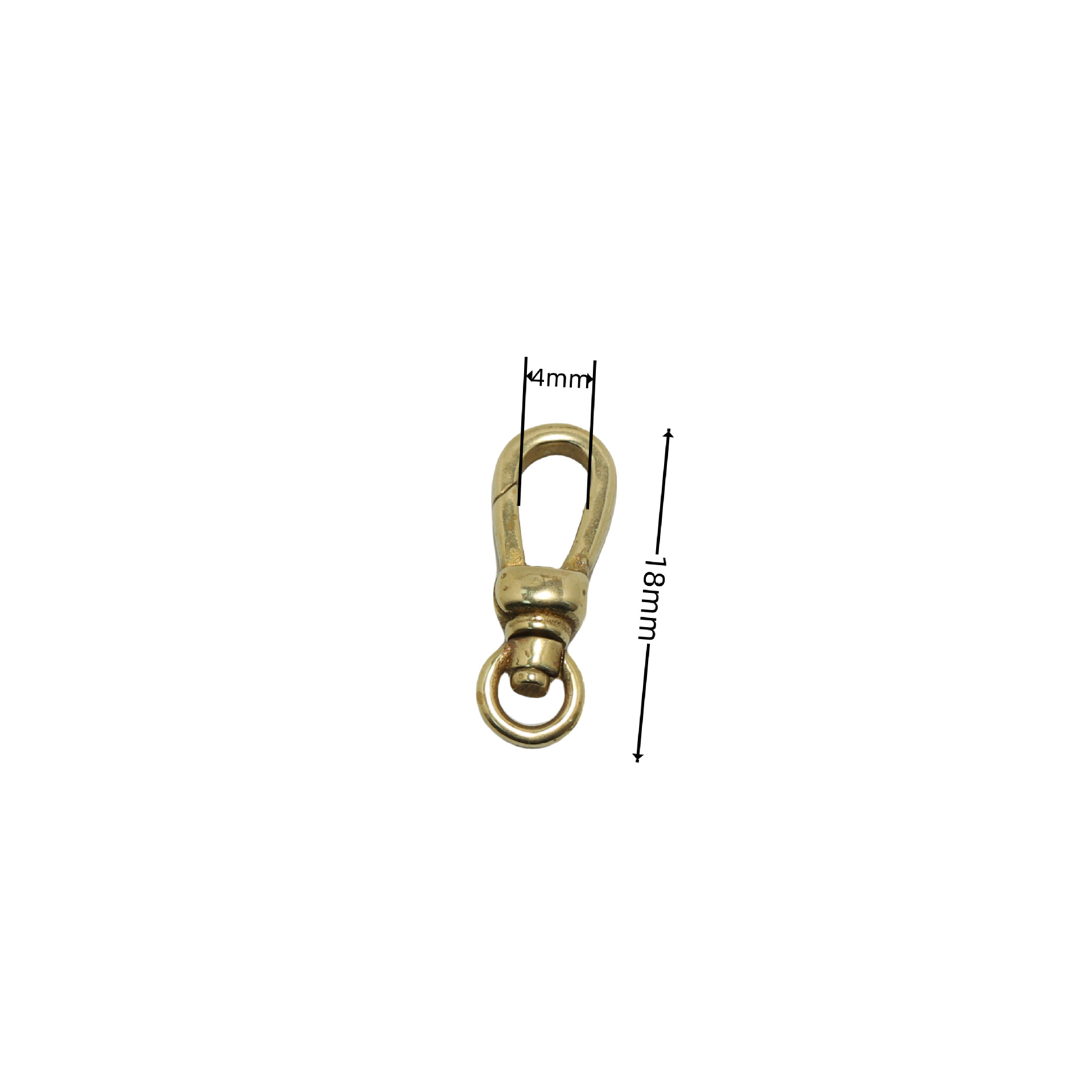 Brass super mini hook length 18mm