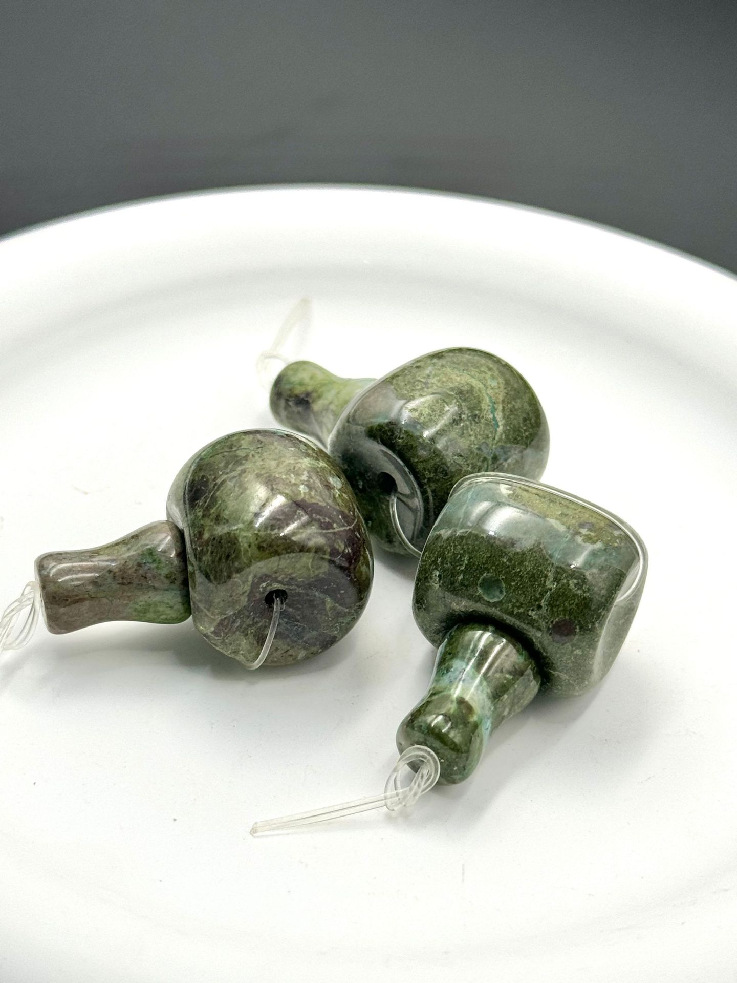 E Green-striped agate 13*11MM