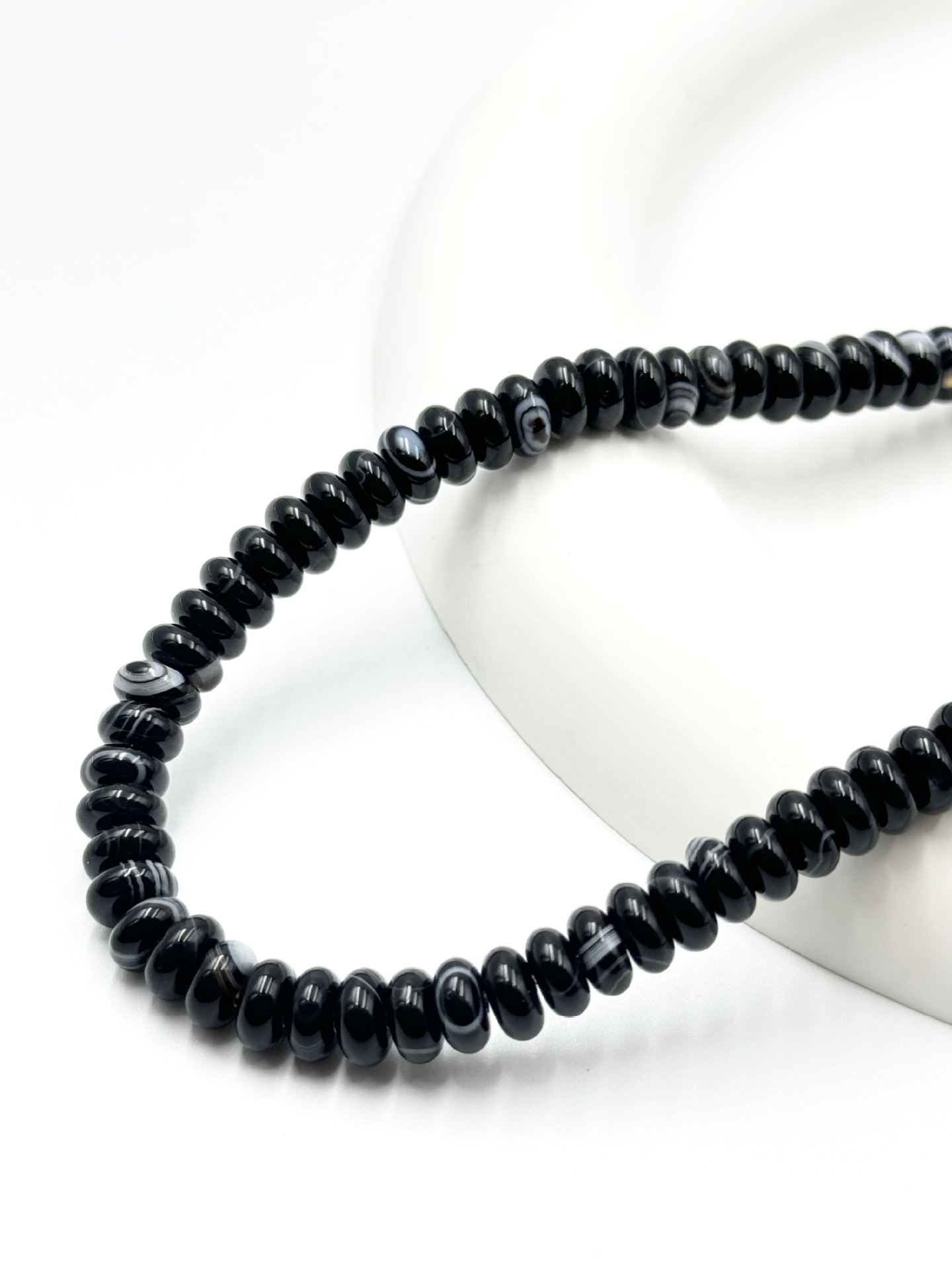 G Black twisted agate 4*8MM/95pcs