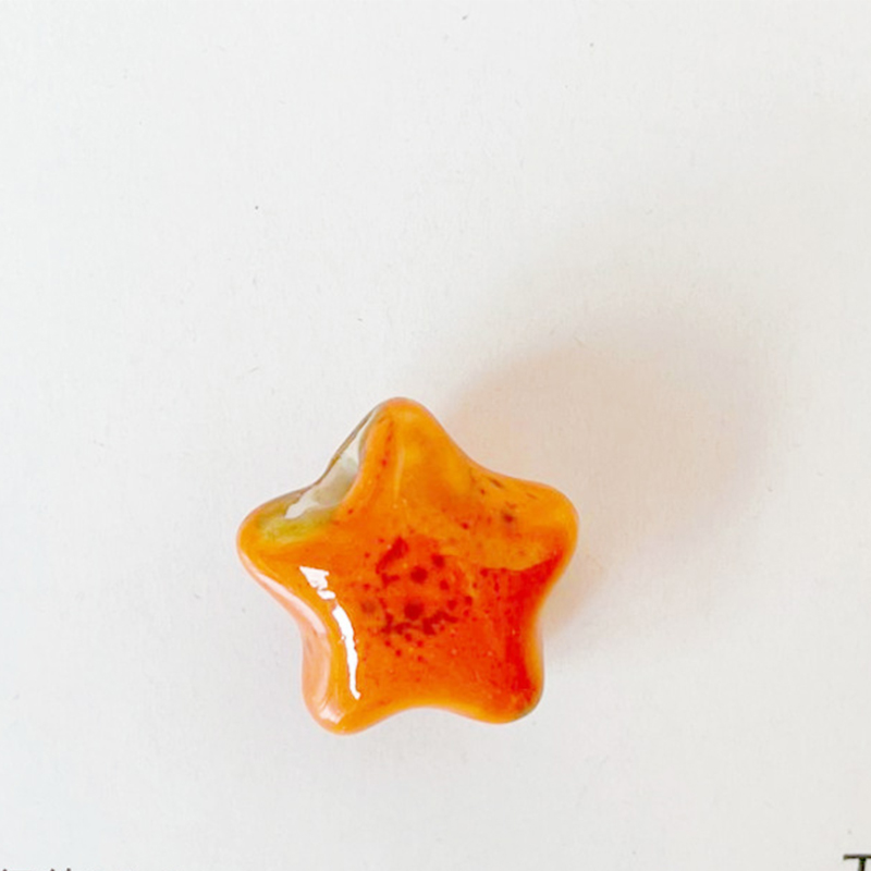 Flower glaze orange 13.5x9.5mm