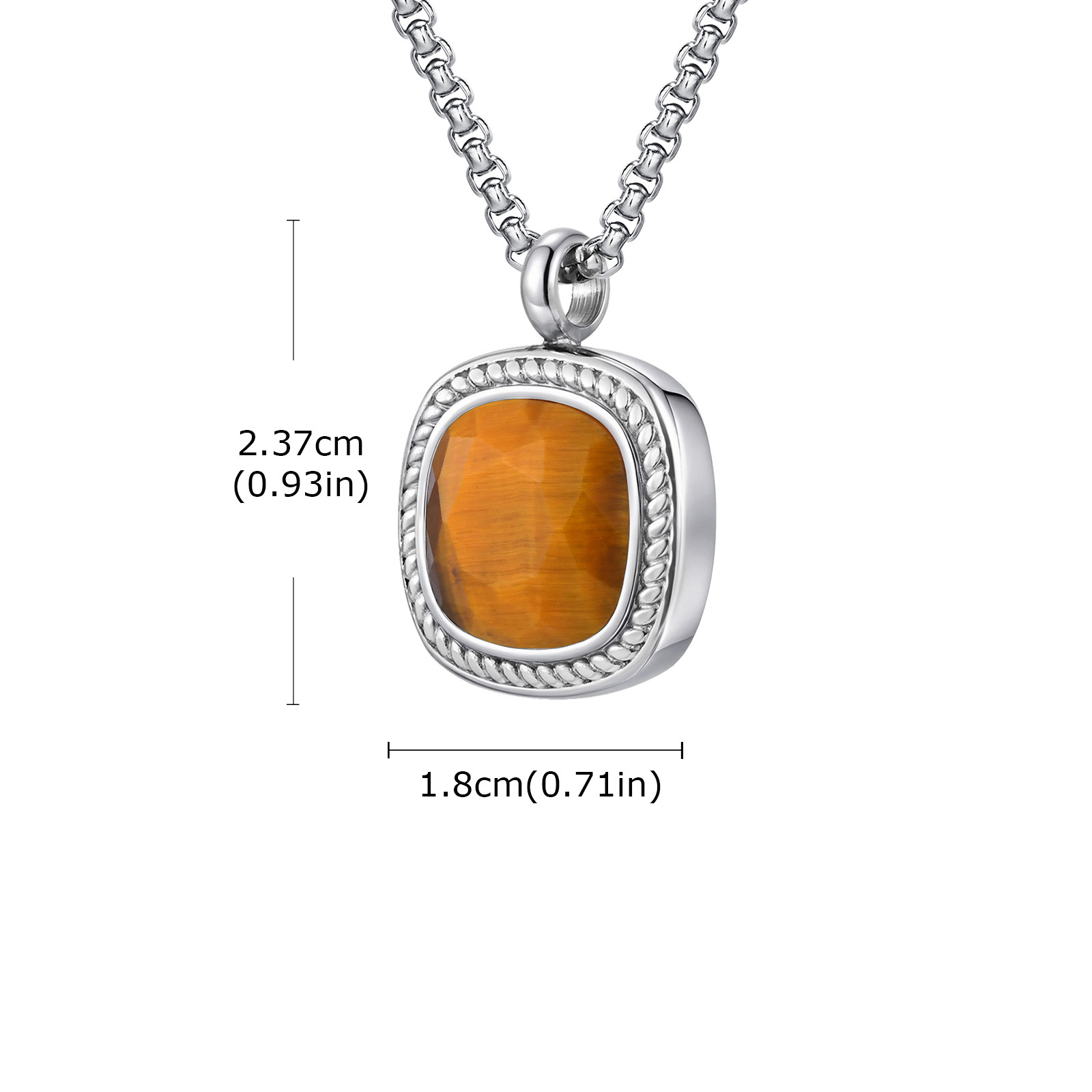 Tiger eye square pendant