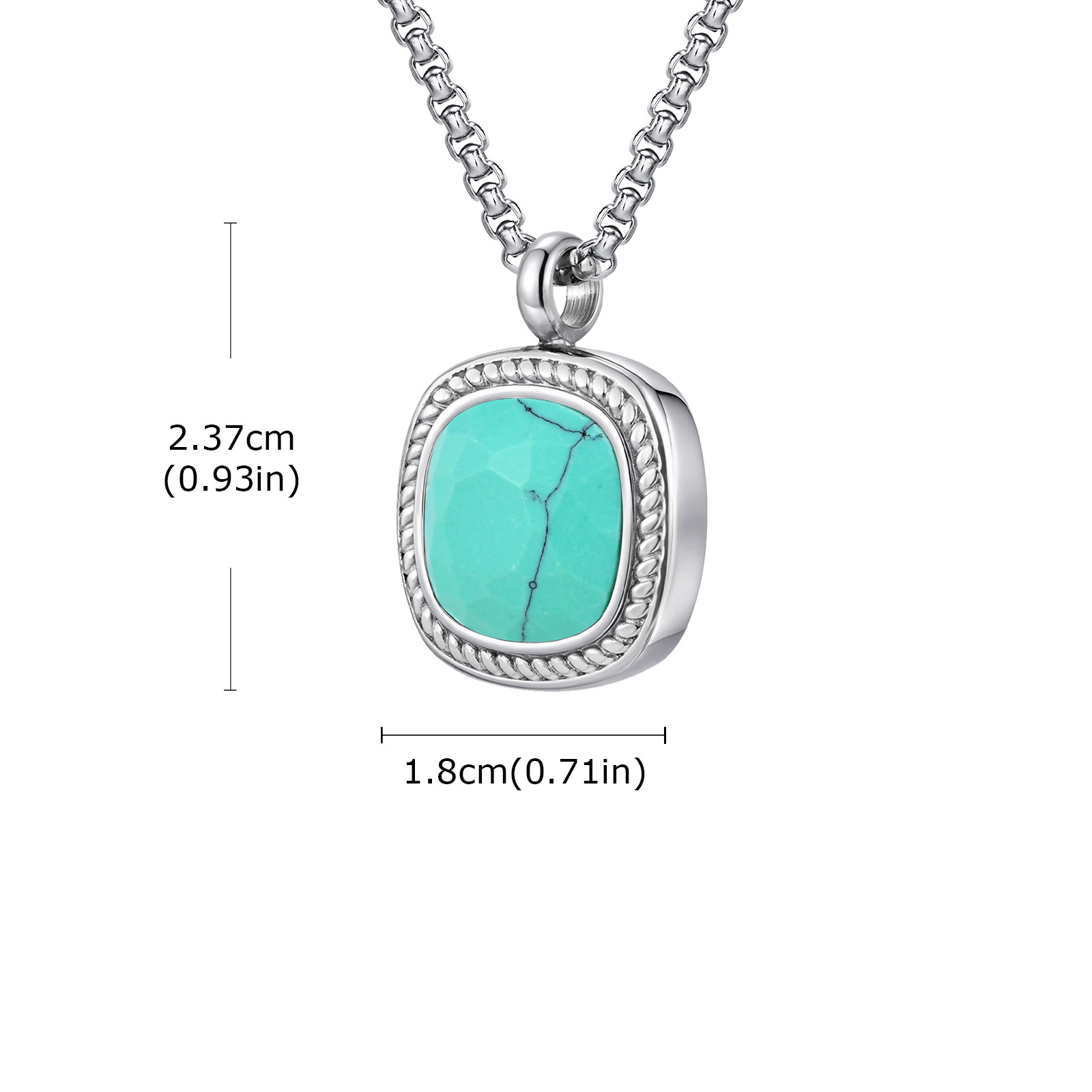 Turquoise square pendant