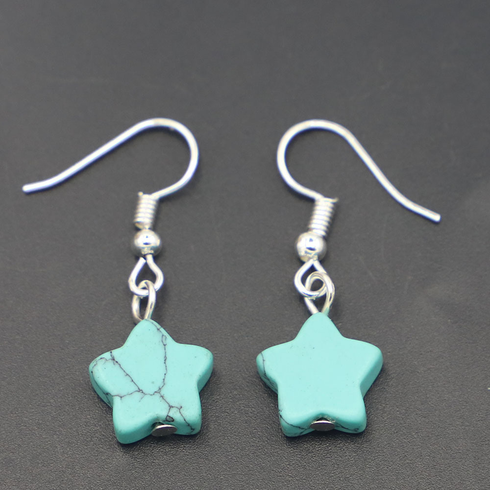 Silver turquoise five-pointed star