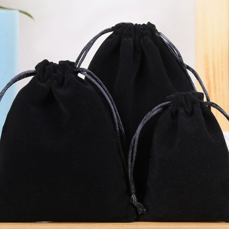 10*12cm black velvet bag