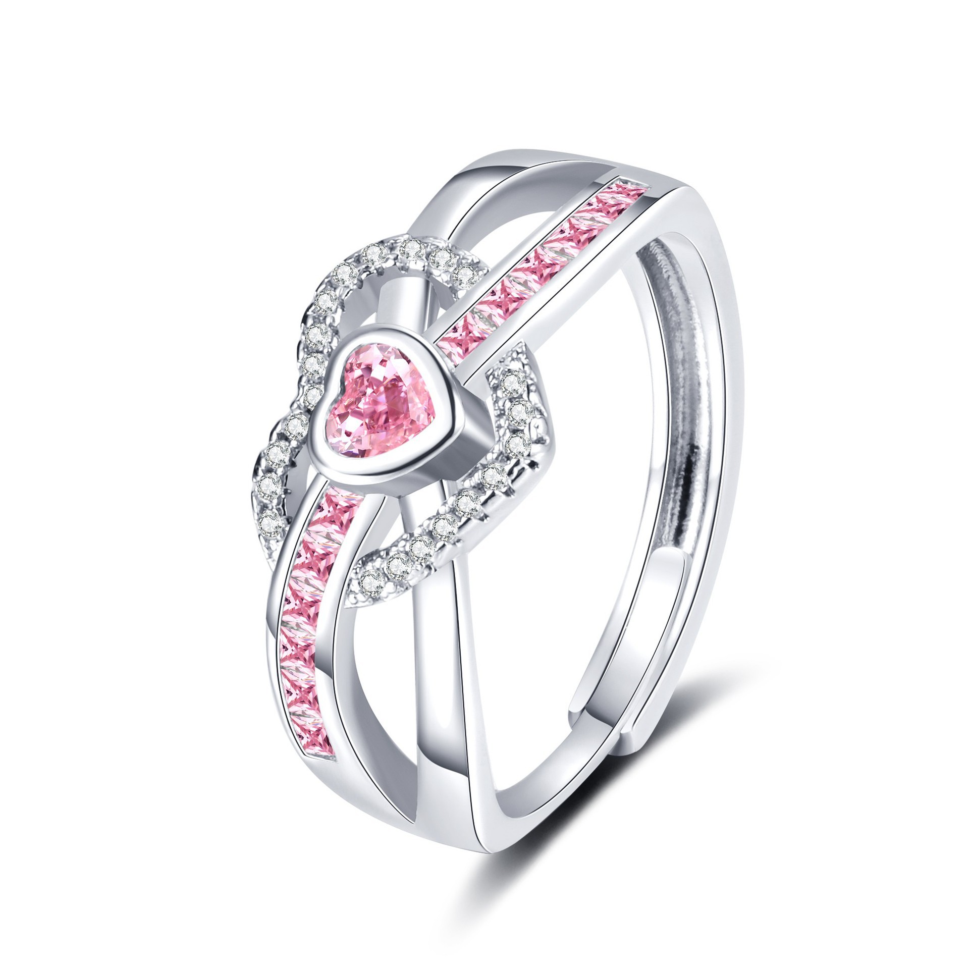 Pink diamond-white gold