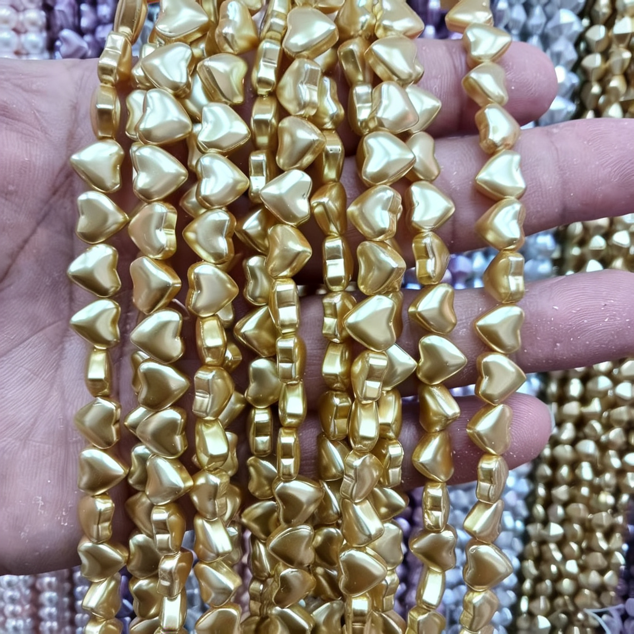 8mm peach heart yellow