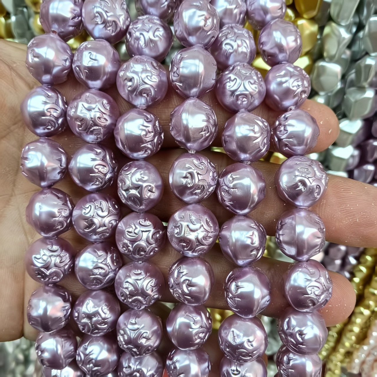 10mm ball bead pattern purple