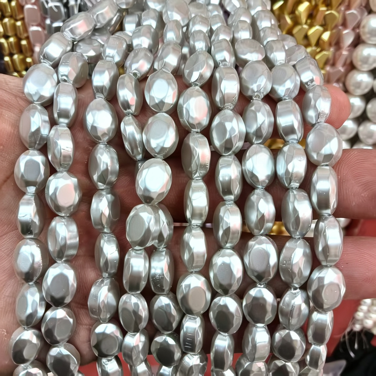 9x12mm egg-shaped gray