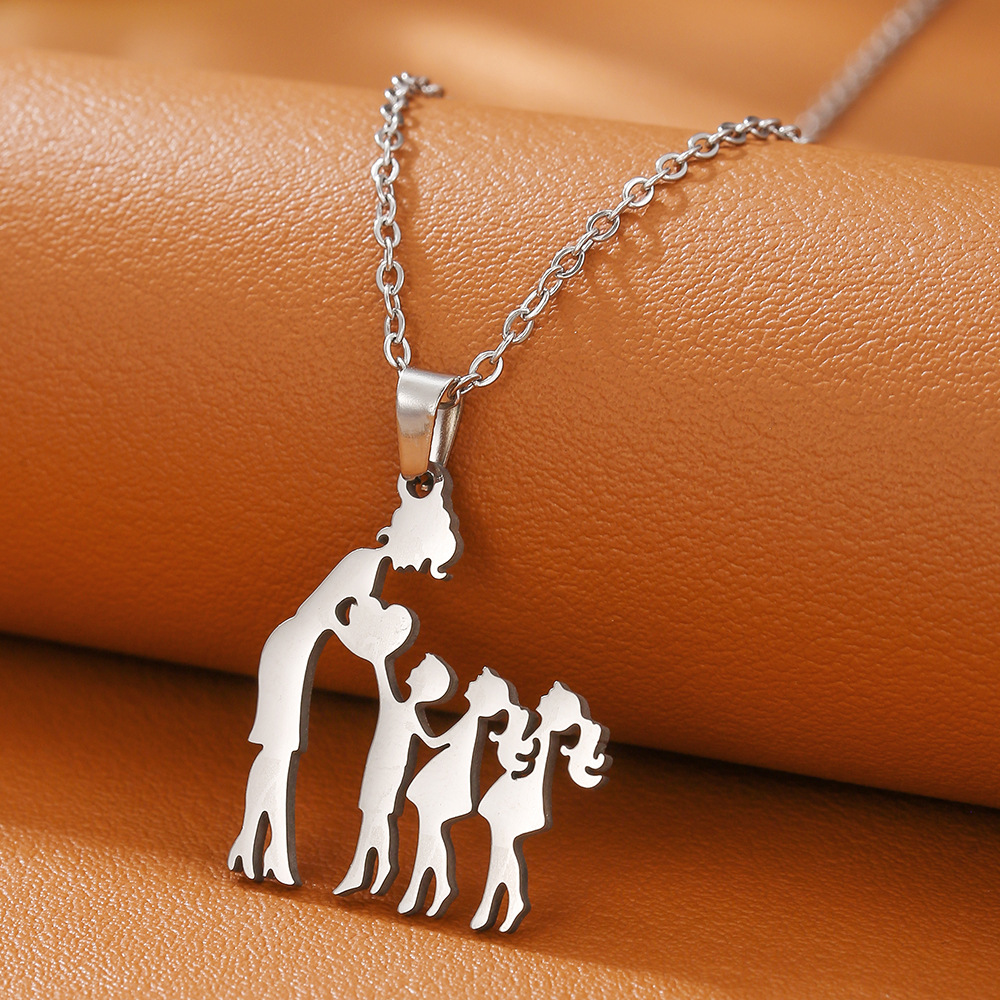 D1597-1 [steel color] mom 1 son 2 daughters