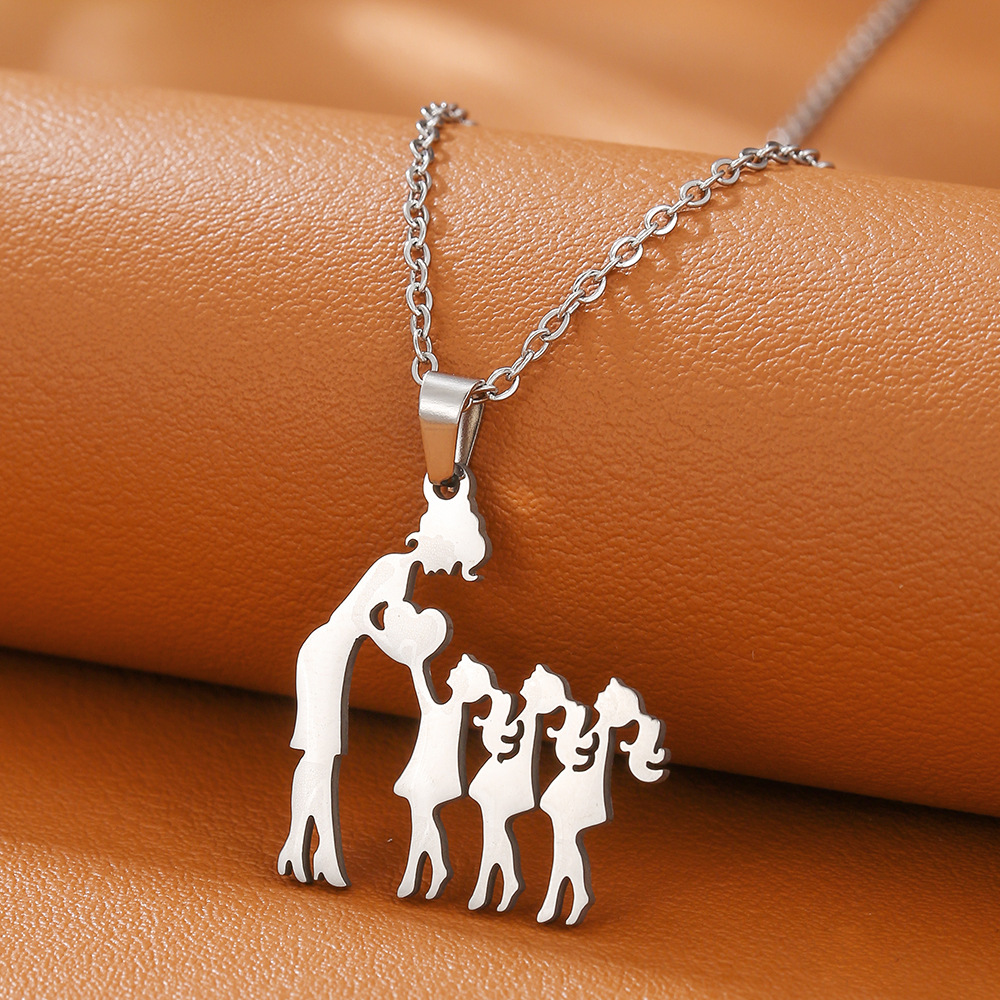D1599-1 [steel color] mom 1 son 2 daughters