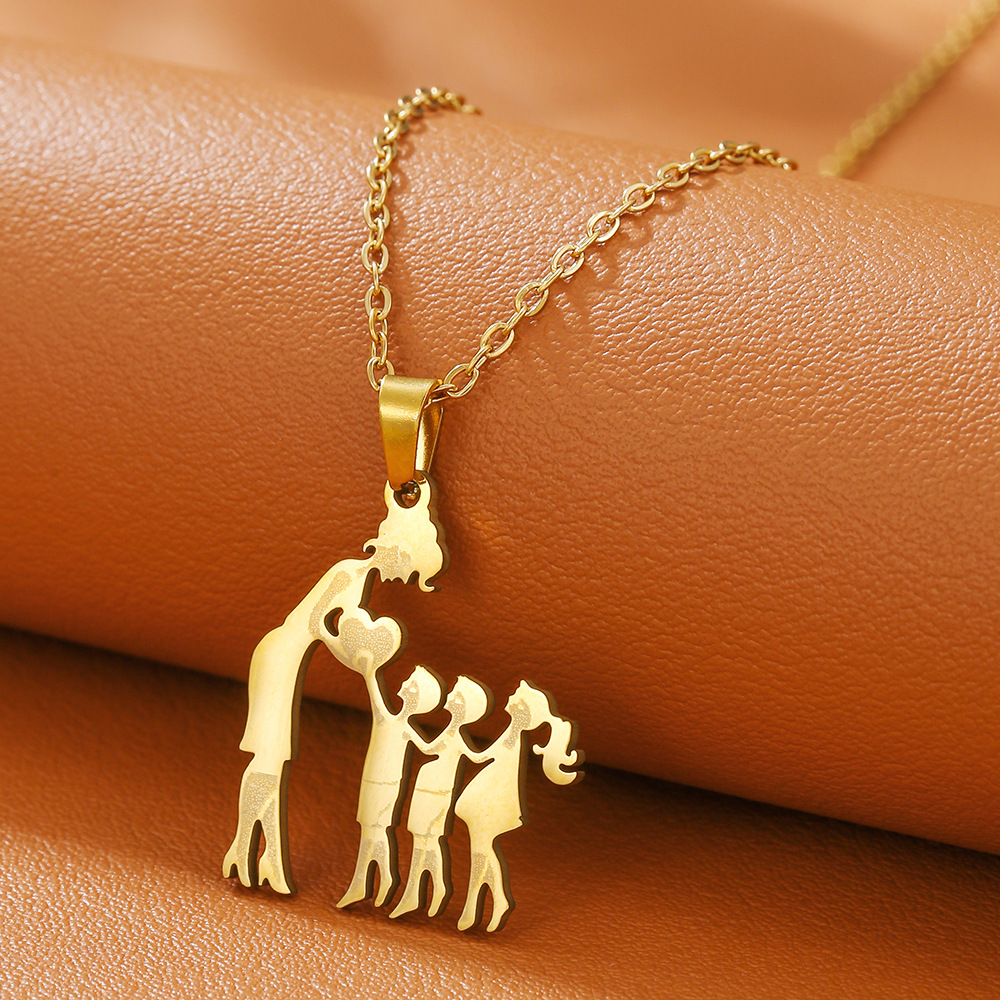 D1604-1 [steel color] mom 2 sons 1 daughter