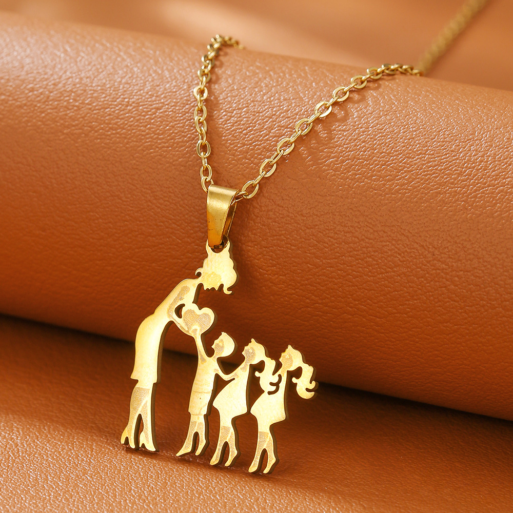 D1606-1 [steel color] mom 1 son 2 daughters