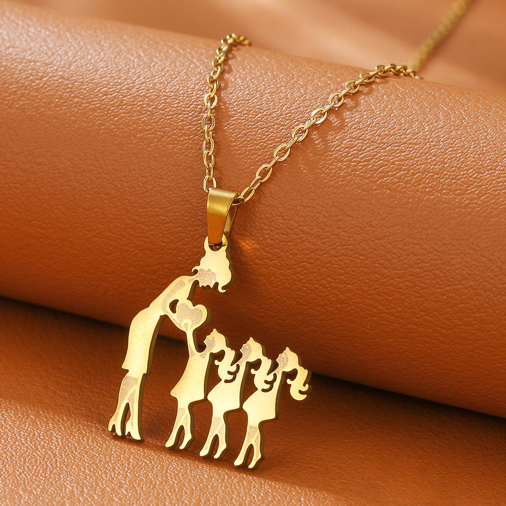 D1608-1 [steel color] mom 1 son 2 daughters