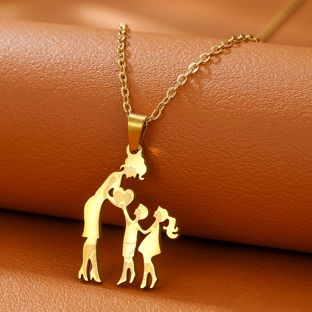 D1611-1 [steel color] mom 1 son 1 daughter