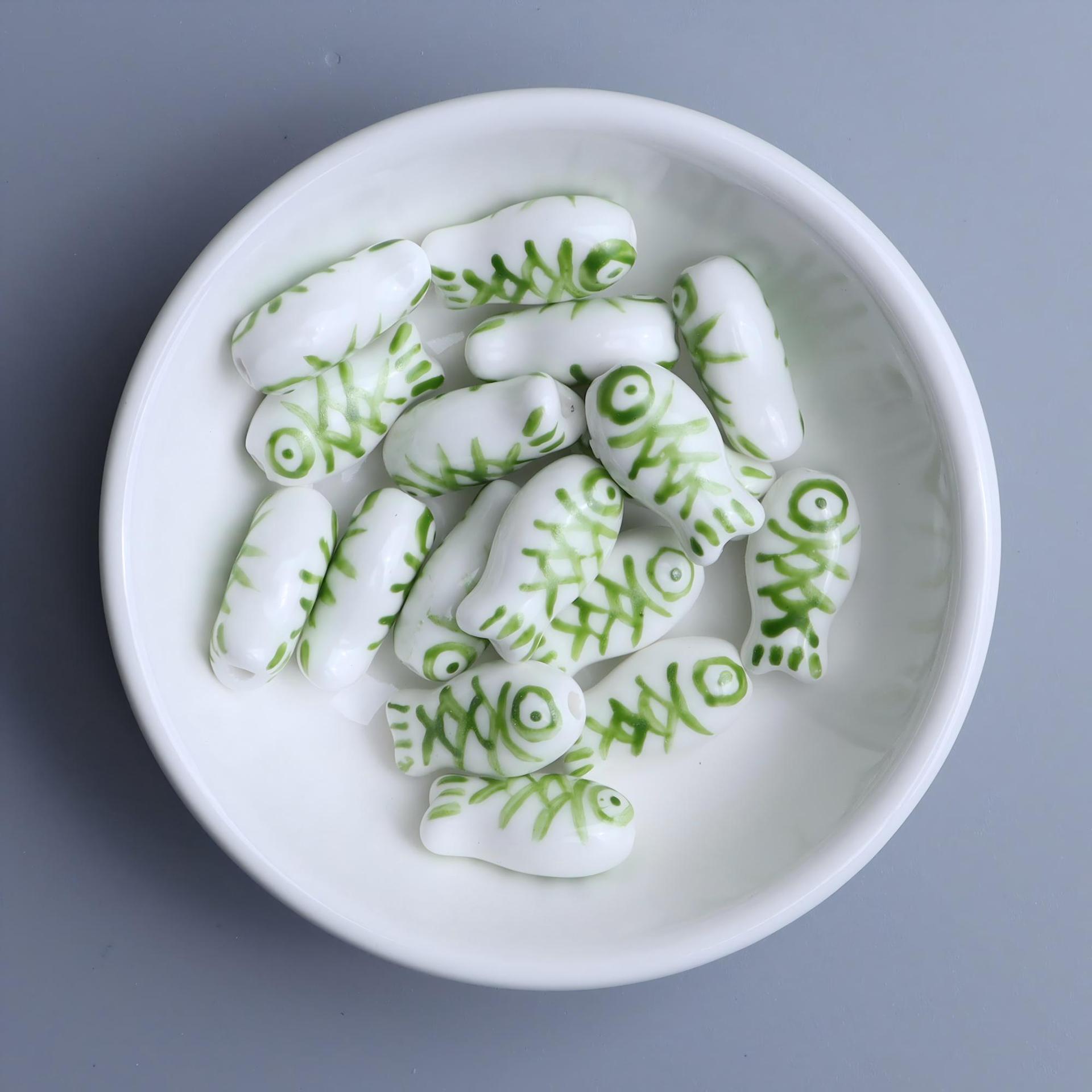 Green pattern on white background-07 #