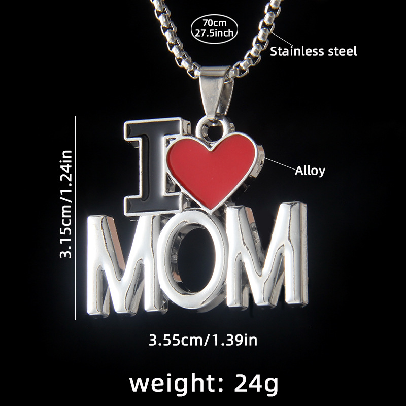 Heart-shaped mom 70cm steel chain