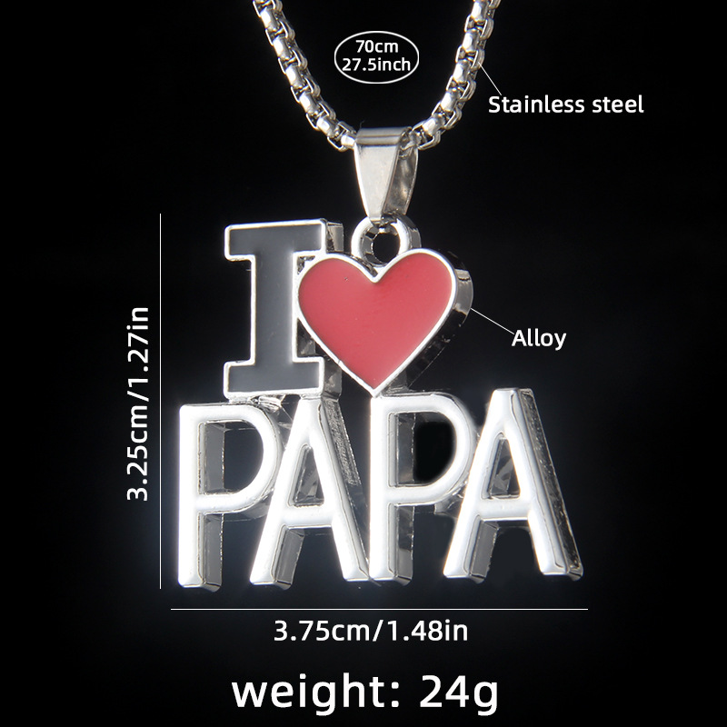 Heart-shaped papa 70cm steel chain