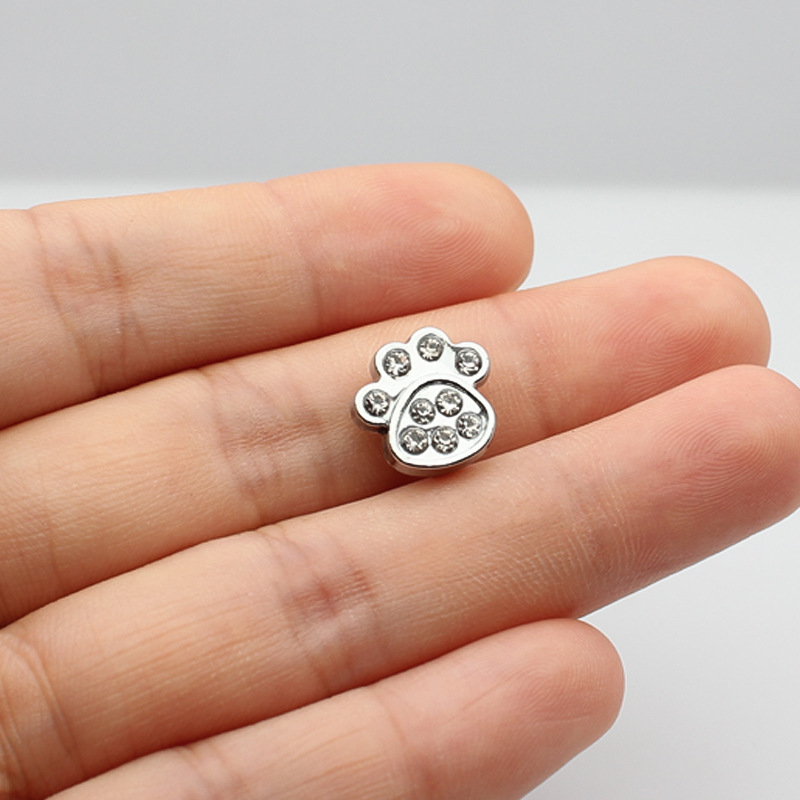 SL187-white diamond dog paw