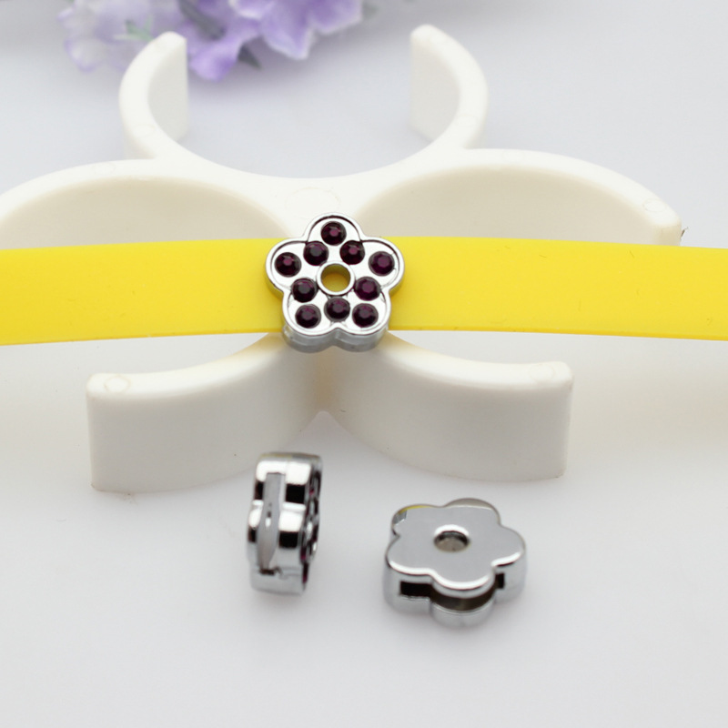 Flower -8mm purple diamond