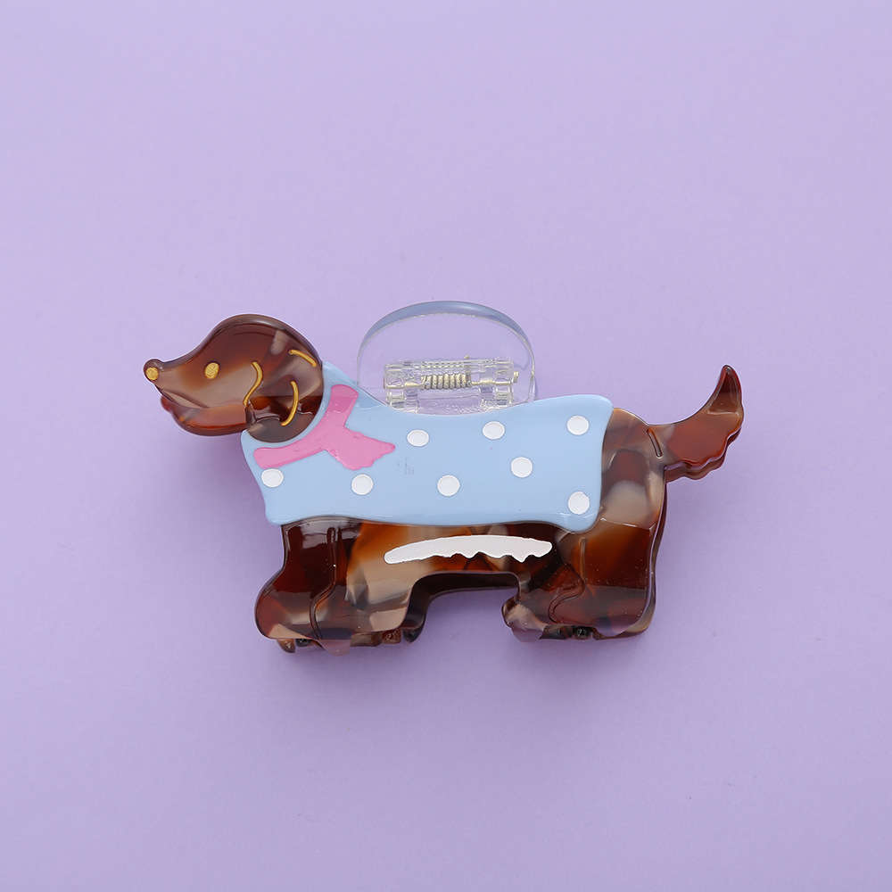 Blue clothes dachshund 9.5*5cm